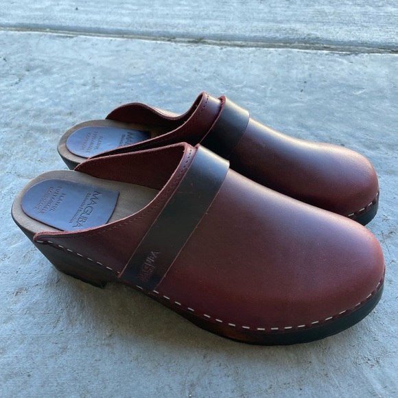 Like New MAGUBA leather and wood clogs oxblood color - Picture 2 of 5